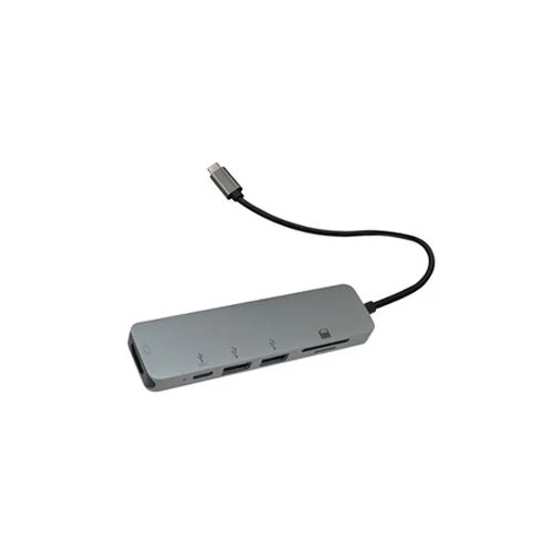 Adaptador Accsup Hub USB-C 6 em 1- Cinzento