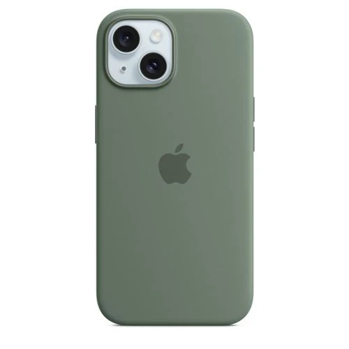 Capa Silicone Apple com MagSafe para iPhone 15 - Verde Cipreste