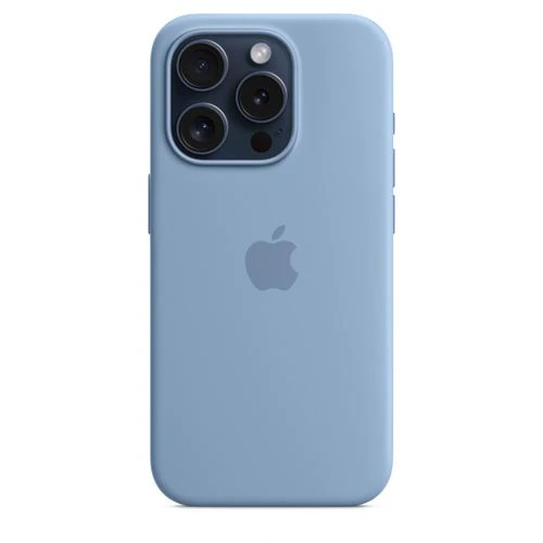 Capa Silicone Apple com MagSafe para iPhone 15 Pro - Azul Inverno