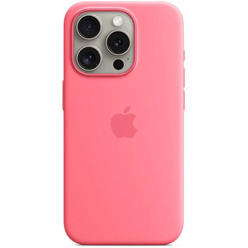 Capa Silicone Apple com MagSafe para iPhone 15 Pro - Rosa Claro