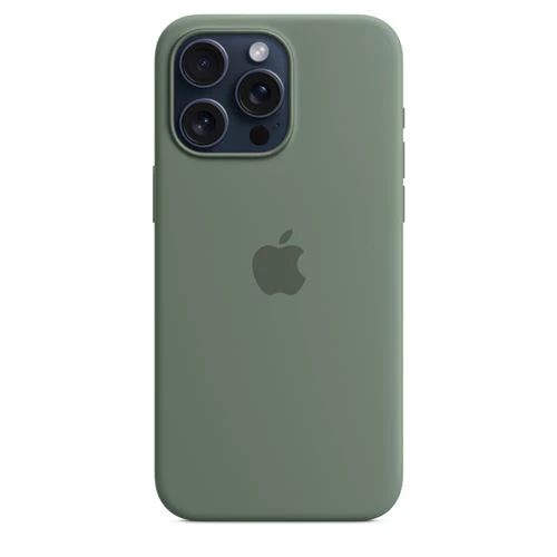 Capa Silicone Apple com MagSafe para iPhone 15  Pro Max- Verde Cipreste