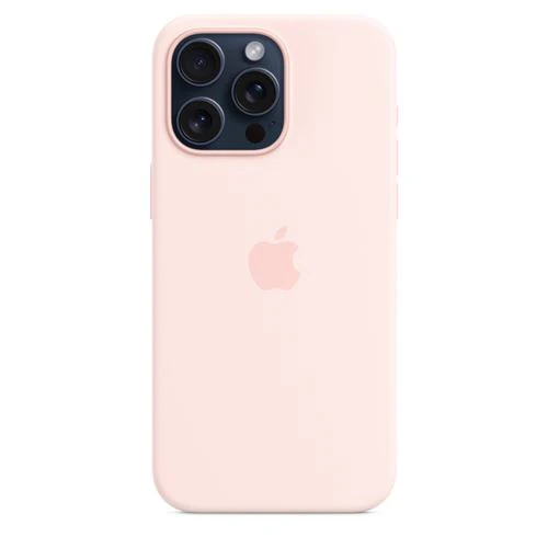 Capa Silicone Apple com MagSafe para iPhone 15 Pro Max - Rosa Claro