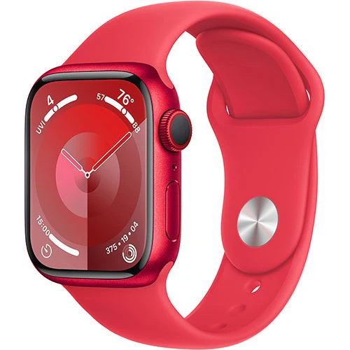 Apple Watch Series 9 GPS 41mm - Cellular - Alumínio (Product) Red | Bracelete Desportiva (Product) Red - M/L