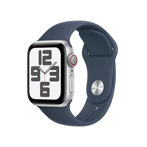 Apple Watch SE GPS 40mm - Cellular - Alumínio Prateado | Bracelete Desportiva Azul trovoada - S/M