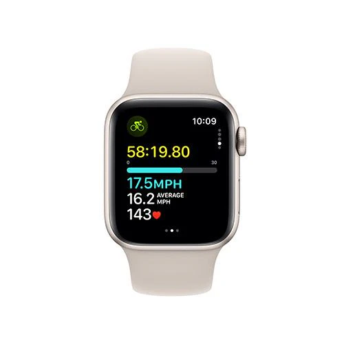 Apple Watch SE GPS 40mm - Alumínio Luz das estrelas | Bracelete Desportiva Luz das estrelas - M/L - Image 5