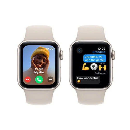 Apple Watch SE GPS 40mm - Alumínio Luz das estrelas | Bracelete Desportiva Luz das estrelas - S/M - Image 3