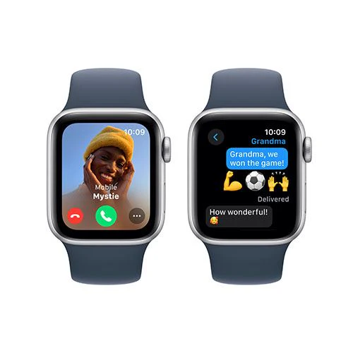 Apple Watch SE GPS 40mm - Alumínio Prateado | Bracelete Desportiva Azul trovoada - S/M - Image 3
