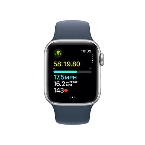 Apple Watch SE GPS 40mm - Alumínio Prateado | Bracelete Desportiva Azul trovoada - S/M - Image 5