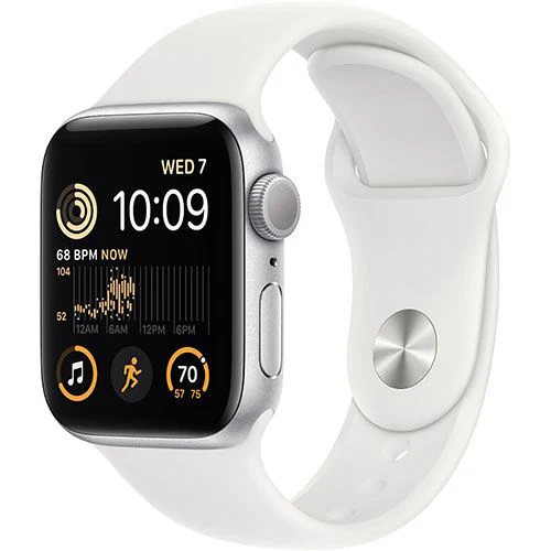Apple Watch SE GPS 44mm - Alumínio Prateado | Bracelete Desportiva - Branco