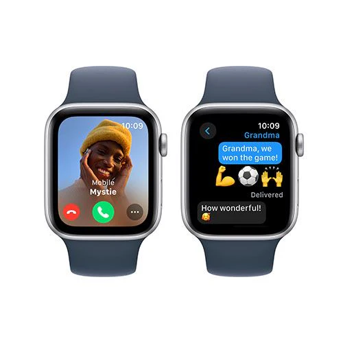 Apple Watch SE GPS 44mm - Alumínio Prateado | Bracelete Desportiva Azul trovoada - M/L - Image 3