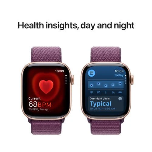 Apple Watch Series 10 GPS 42 mm | Alumínio Rosa Dourado | Bracelete Loop Desportiva Ameixa - Image 5