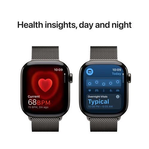 Apple Watch Series 10 GPS 42mm - Cellular - Titânio Ardósia | Bracelete Loop Milanesa Ardósia - Image 5