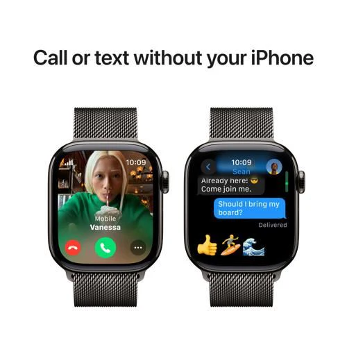 Apple Watch Series 10 GPS 42mm - Cellular - Titânio Ardósia | Bracelete Loop Milanesa Ardósia - Image 7