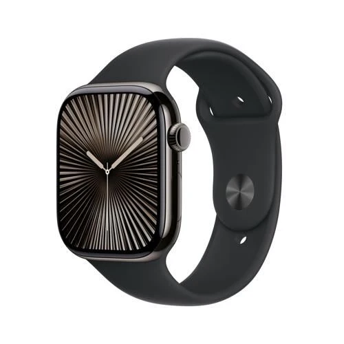 Apple Watch Series 10 GPS 46mm - Cellular - Titânio Ardósia | Bracelete Desportiva Preta - S/M
