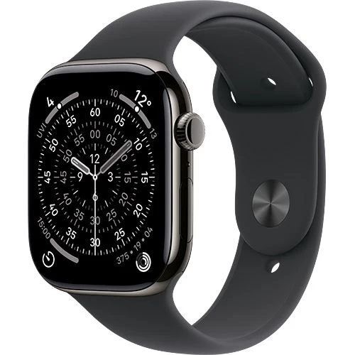 Apple Watch Series 11 Cellular - 42mm - Alumínio Preto Brilhante | Sport Band - Preto - S/M