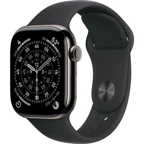 Apple Watch Series 11 Cellular - 42mm - Titânio Ardósia | Sport Band - Preto - M/L