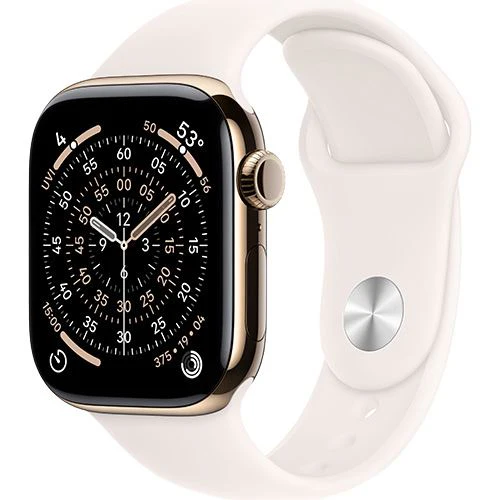 Apple Watch Series 11 Cellular - 42mm - Titânio Dourado | Sport Band - Rosa leve - M/L