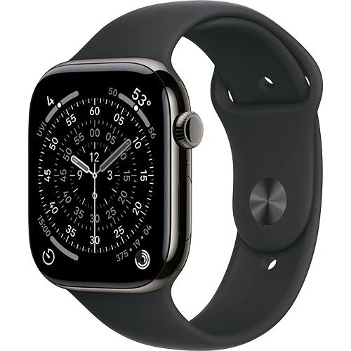 Apple Watch Series 11 Cellular - 46mm - Titânio Ardósia | Sport Band - Preto - M/L