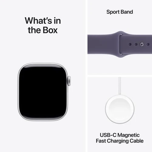 Apple Watch Series 11 GPS - 42mm - Alumínio Prateado | Sport Band - Roxo névoa - S/M - Image 8