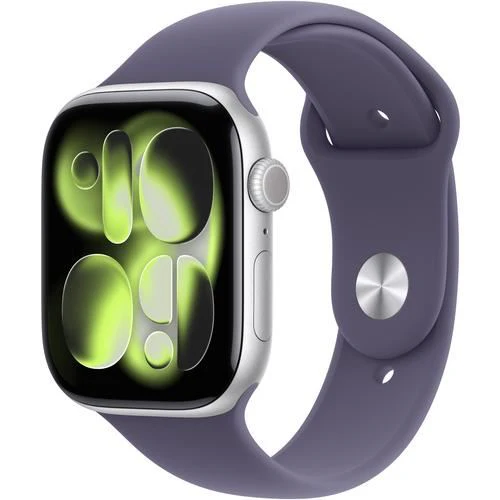 Apple Watch Series 11 GPS - 46mm - Alumínio Prateado | Sport Band - Roxo névoa - M/L