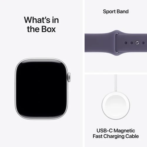 Apple Watch Series 11 GPS - 46mm - Alumínio Prateado | Sport Band - Roxo névoa - M/L - Image 8