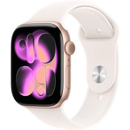 Apple Watch Series 11 GPS - 46mm - Alumínio Rosa Dourado | Sport Band - Rosa leve - M/L