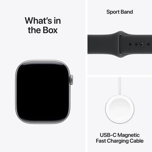 Apple Watch Series 11 GPS - 46mm - Space Grey Aluminium Case | Sport Band - Preto - S/M - Image 8
