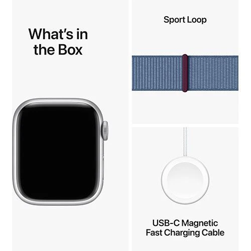 Apple Watch Series 9 GPS 41mm - Alumínio Prateado | Bracelete Loop Azul - Image 6