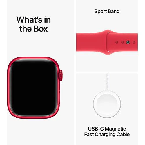 Apple Watch Series 9 GPS 41mm - Alumínio (Product) Red | Bracelete Desportiva (Product) Red - S/M - Image 6