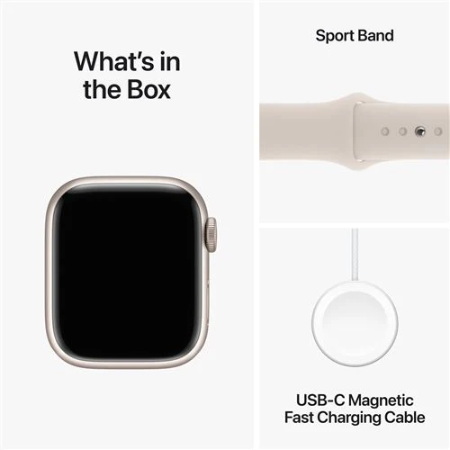 Apple Watch Series 9 GPS 41mm - Cellular - Alumínio Luz das estrelas | Bracelete Desportiva Luz das estrelas - M/L - Image 6