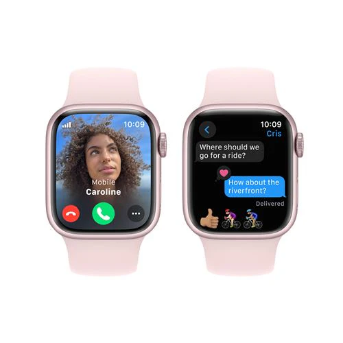 Apple Watch Series 9 GPS 41mm - Cellular - Alumínio Rosa | Bracelete Desportiva Rosa Claro - M/L - Image 4
