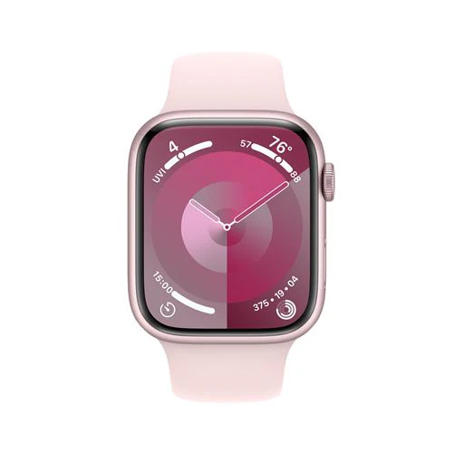 Apple Watch Series 9 GPS 45mm - Alumínio Rosa | Bracelete Desportiva Rosa Claro - S/M - Image 2