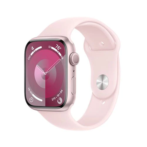 Apple Watch Series 9 GPS 45mm - Alumínio Rosa | Bracelete Desportiva Rosa Claro - M/L