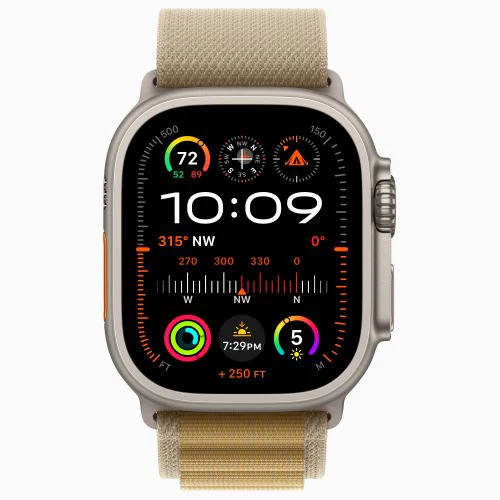 Apple Watch Ultra 2 GPS 49mm - Cellular - Titânio Natural | Bracelete Loop Alpine Bronze - S - Image 2