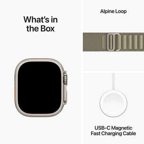 Apple Watch Ultra 2 GPS 49mm - Cellular - Titânio | Bracelete Loop Alpine - Azeitona - S - Image 4