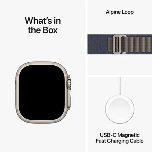 Apple Watch Ultra 2 GPS 49mm - Cellular - Titânio | Bracelete Loop Alpine - Azul - L - Image 4