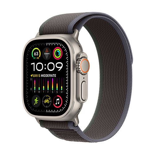 Apple Watch Ultra 2 GPS 49mm - Cellular - Titânio | Bracelete Loop Trail - Azul | Preto - M/L