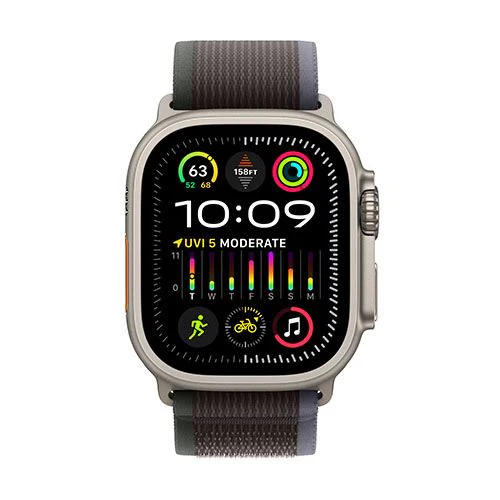 Apple Watch Ultra 2 GPS 49mm - Cellular - Titânio | Bracelete Loop Trail - Azul | Preto - M/L - Image 2