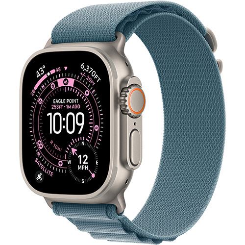 Apple Watch Ultra 3 Cellular - 49mm - Titânio natural | Loop - Azul-claro - M