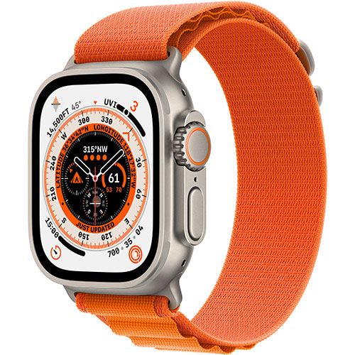 Apple Watch Ultra GPS 49mm - Cellular - Titânio Natural | Bracelete Orange Alpine Loop - Medium