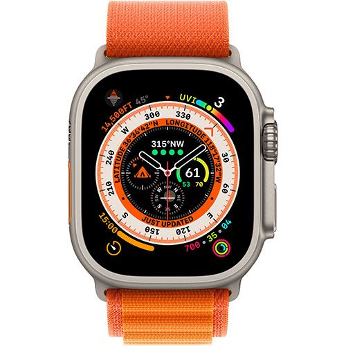 Apple Watch Ultra GPS 49mm - Cellular - Titânio Natural | Bracelete Orange Alpine Loop - Medium - Image 2