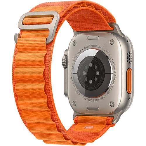 Apple Watch Ultra GPS 49mm - Cellular - Titânio Natural | Bracelete Orange Alpine Loop - Medium - Image 3