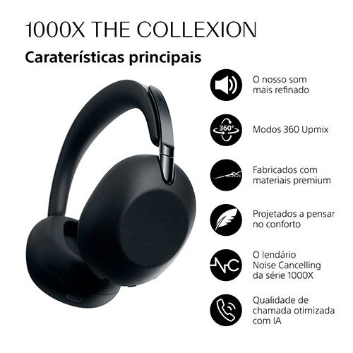 Auscultadores Active Noise Cancelling Bluetooth Sony WH-1000X The Collexion - Preto - Image 2