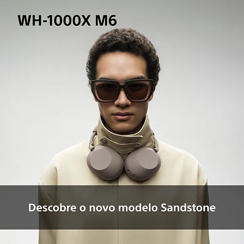 Auscultadores Noise Cancelling Bluetooth Sony WH-1000XM6T - Sandstone - Image 3