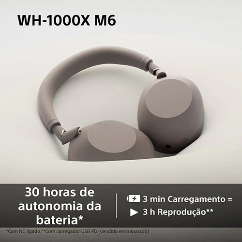 Auscultadores Noise Cancelling Bluetooth Sony WH-1000XM6T - Sandstone - Image 8