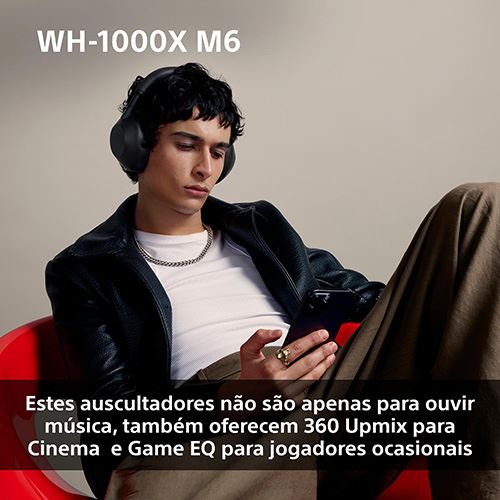 Auscultadores Noise Cancelling Bluetooth Sony WH-1000XM6T - Sandstone - Image 9