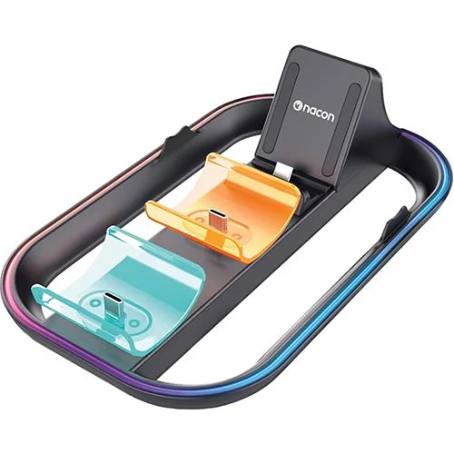 Base de Carregamento RGB para Nintendo Switch 2 e 2 Comandos Pro - Preto