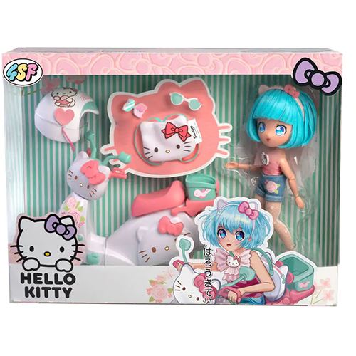 Boneca Hello Kitty com Acessórios - Pretty Pink Scooter - Famosa