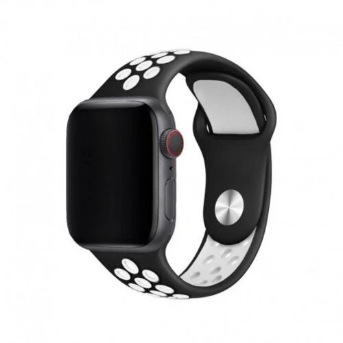 Bracelete Silicone 4-OK para Apple Watch 38mm | 40mm | 41mm - Preto | Branco