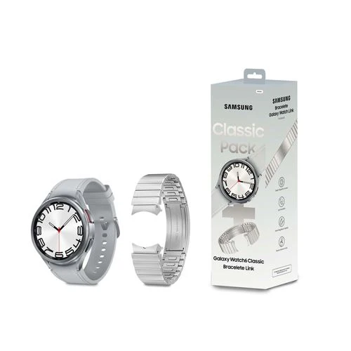 Bundle Samsung Galaxy Watch 6 Classic 47mm + Bracelete Link Prateada